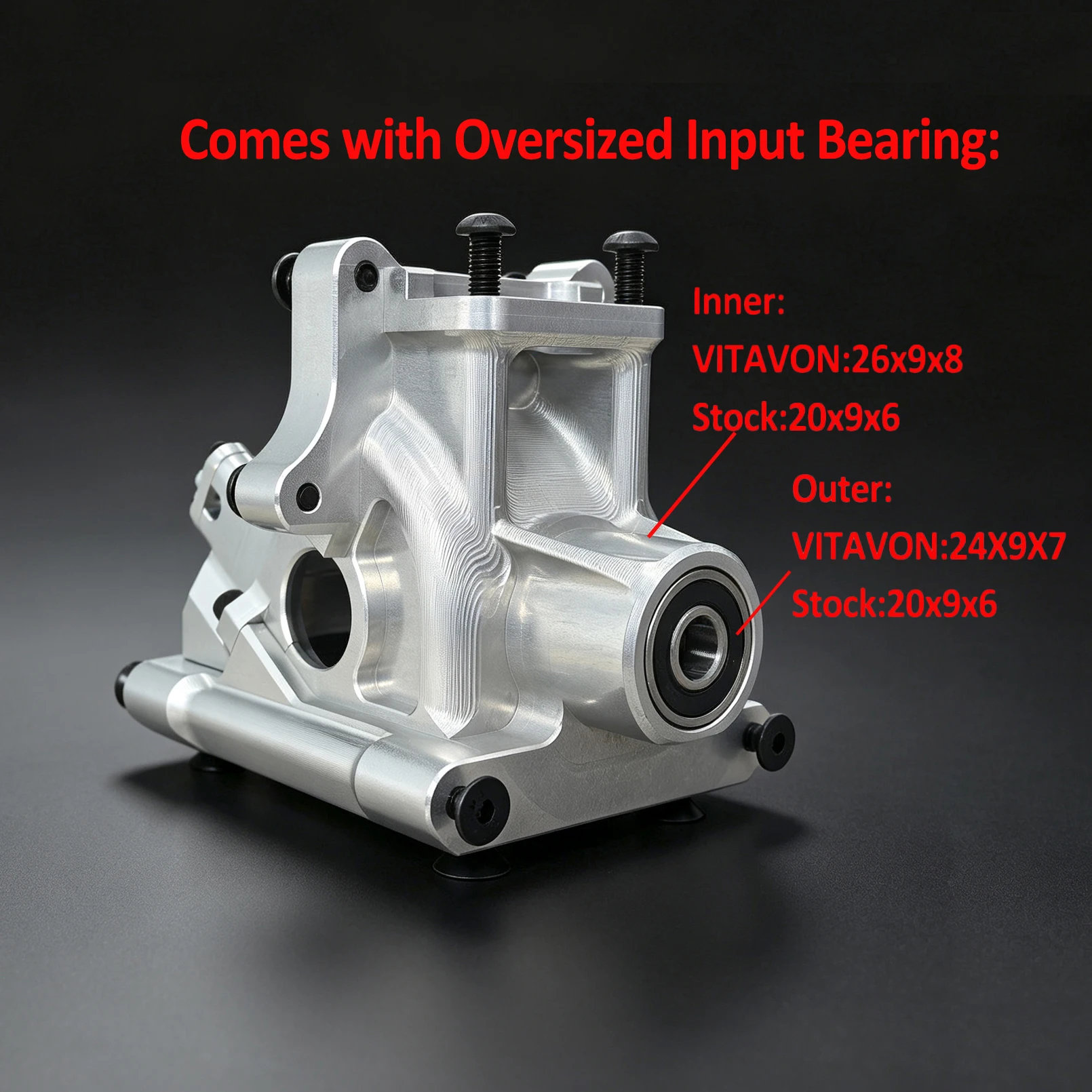 VITAVON CNC Alu7075 Rear Bulkhead For Losi 5ive-T E 3.0 1/5 ONLY