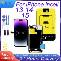 Met/Geen Ic Chip Soft Incell Touch Digitizer Assemblage Voor Iphone 12 13 14 15 Promax Lcd-Scherm Lost Niet-Echt Scherm Pop-Up Op