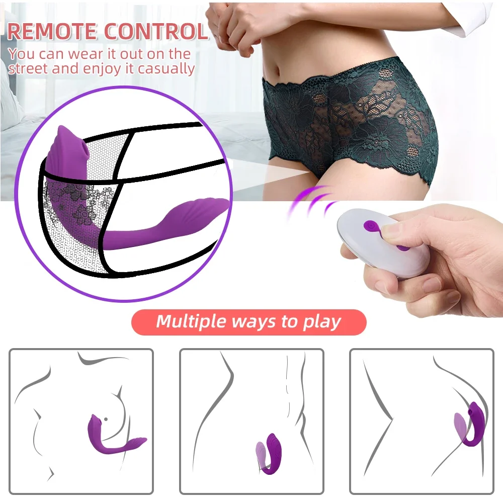 10 Modes Wearable Vagina Sucking Vibrator G Spot Clit Sucker Nipple Clitoris Stimulator Remote Control Oral Sex Toy for Women