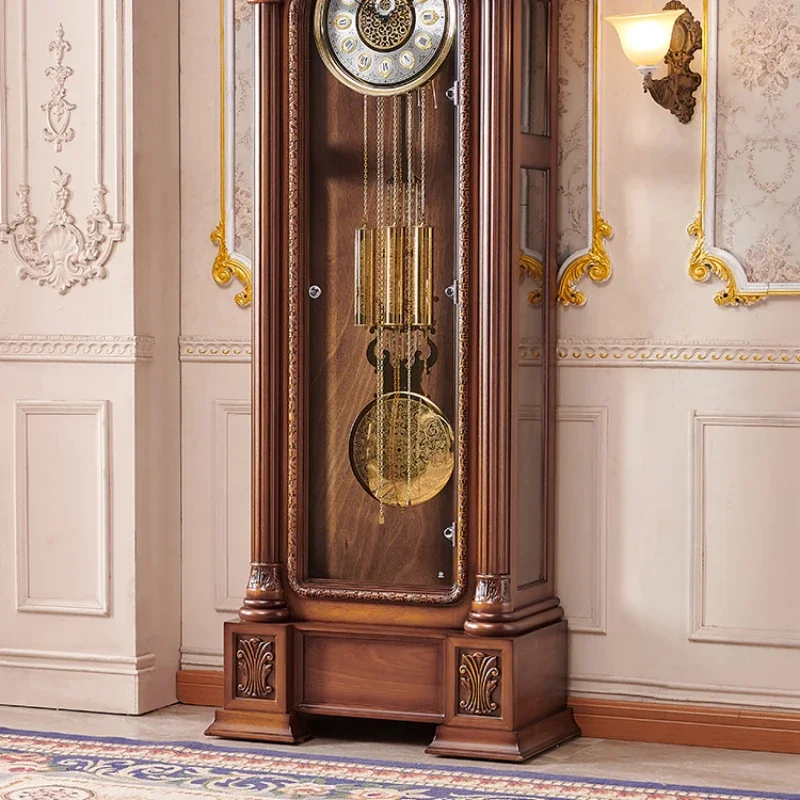 

Mechanical floor clock, villa vertical living room clock Chinese retro, pendulum clock classical