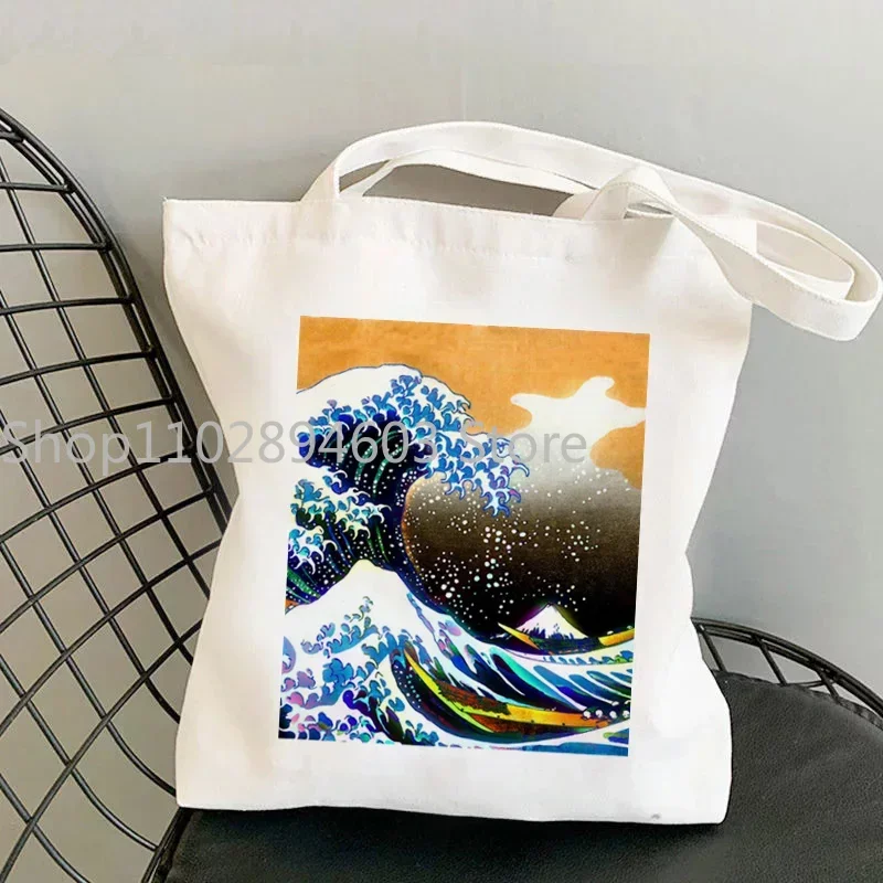 Shopper The Great Wave of Kanagawa Printed Tote Bag women Harajuku shopper handbag girl Shoulder shopping bag Lady Canvas Bag