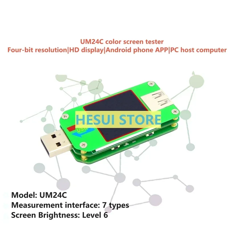 UM24C USB 2.0 color screen tester  APP voltage current meter power battery capacity meter test