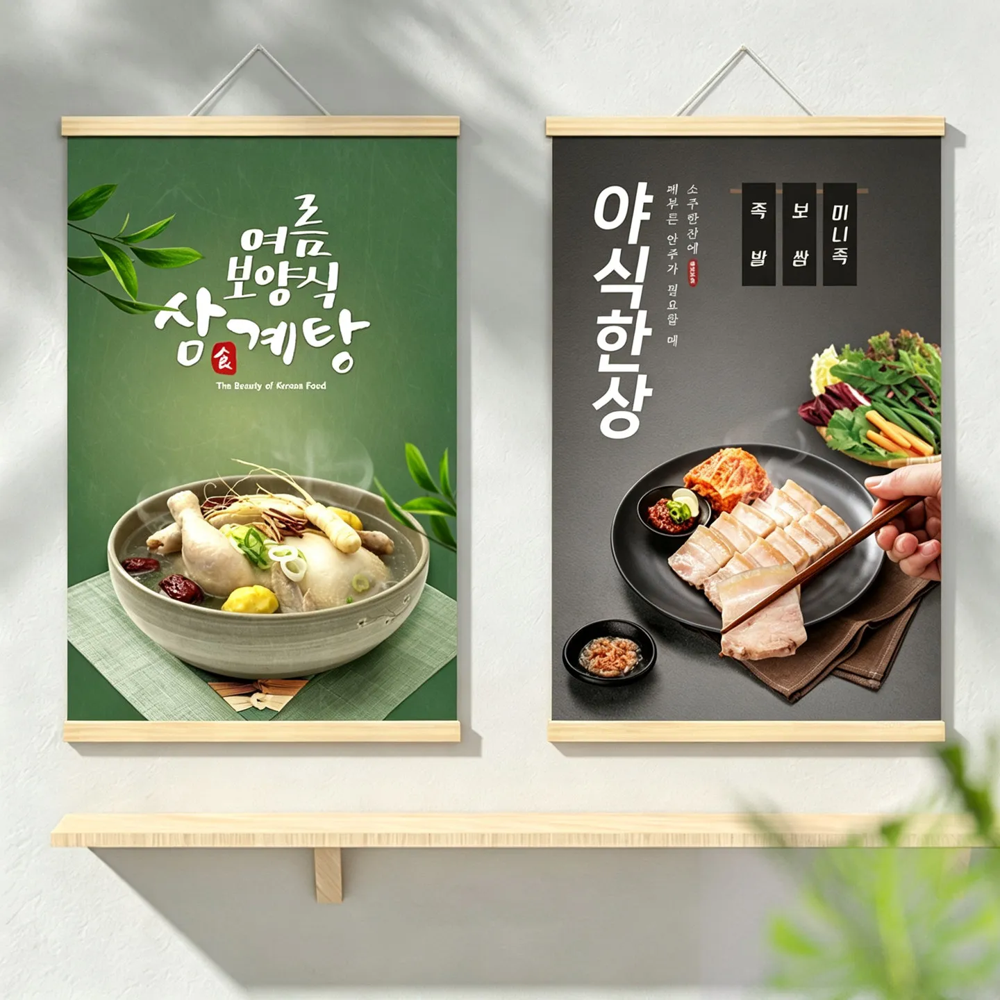 Korean Food Kimchi Restaurant Wall Art Painting Decor Mural Hanging Canvas for Korean Theme Restaurant Interior Design