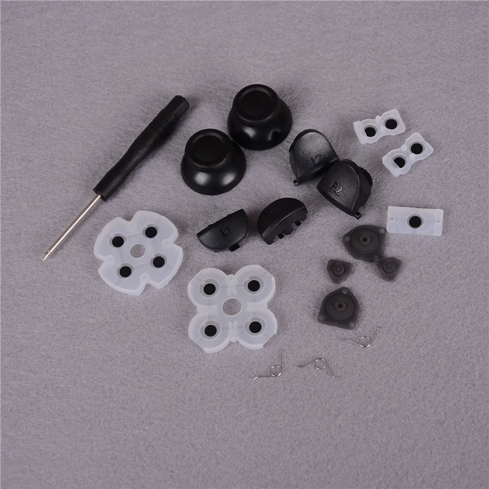 1Set PS4 Handle Repair Conductive Glue L1R1L2R2 Button Spring Rocker Cap Mushroom Head JDS-001 JDS-030 For PS4 Controller