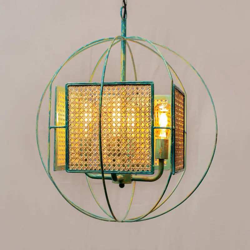 Country Pastoral Rattan Chandelier  Cafe Bar Creative Iron Art South East Asia Chandelier