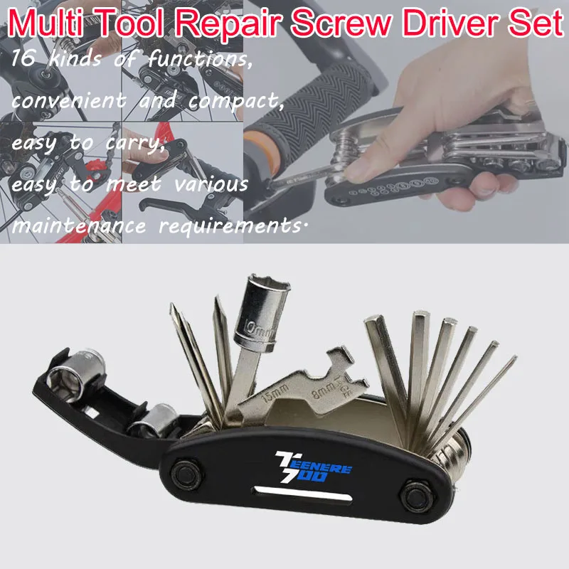 Motorcycle Multifunction Tool Repair 16 functions Screwdriver Set For TENERE 700 Tenere700 XTZ 700 T700 Accessories