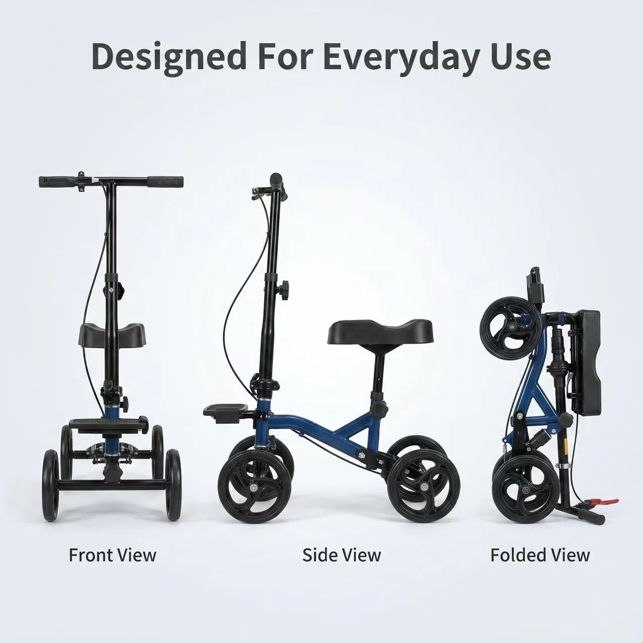 Anti Slip 8 inch Wheel Rollator Walker Stable Walking Aid for Elderly