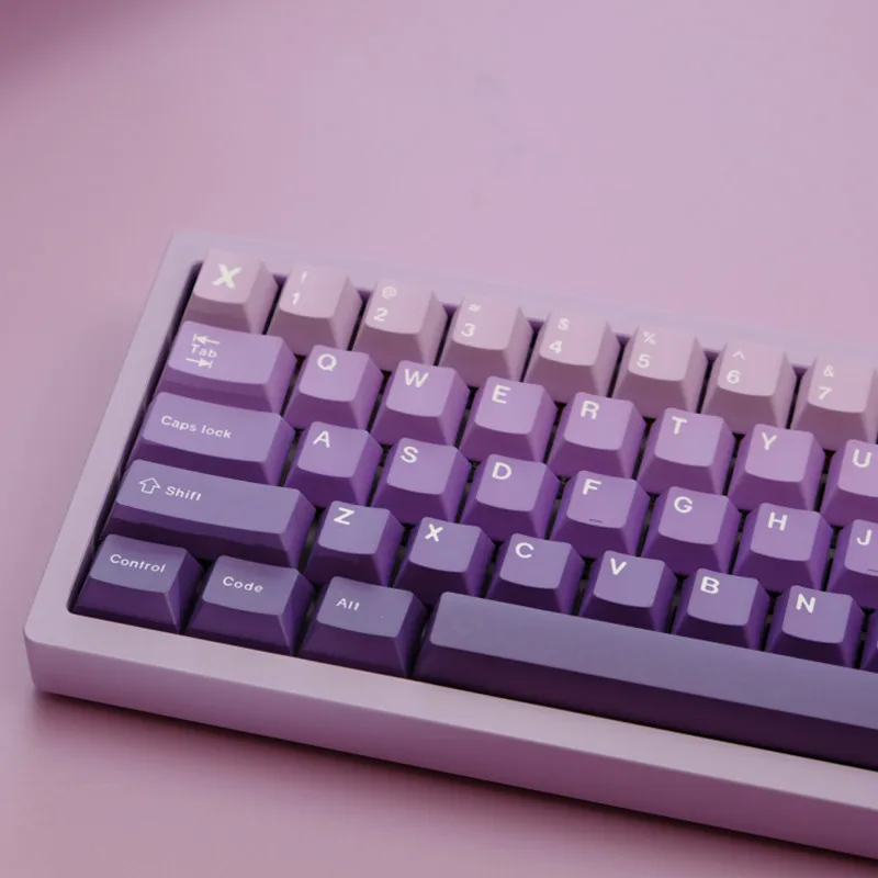 KBCaps PBT Material 151 Key Gradient Lavender Cherry Profile Dye Sublimation Keycap Set For MX Switch GK75 GK96 Keyboard