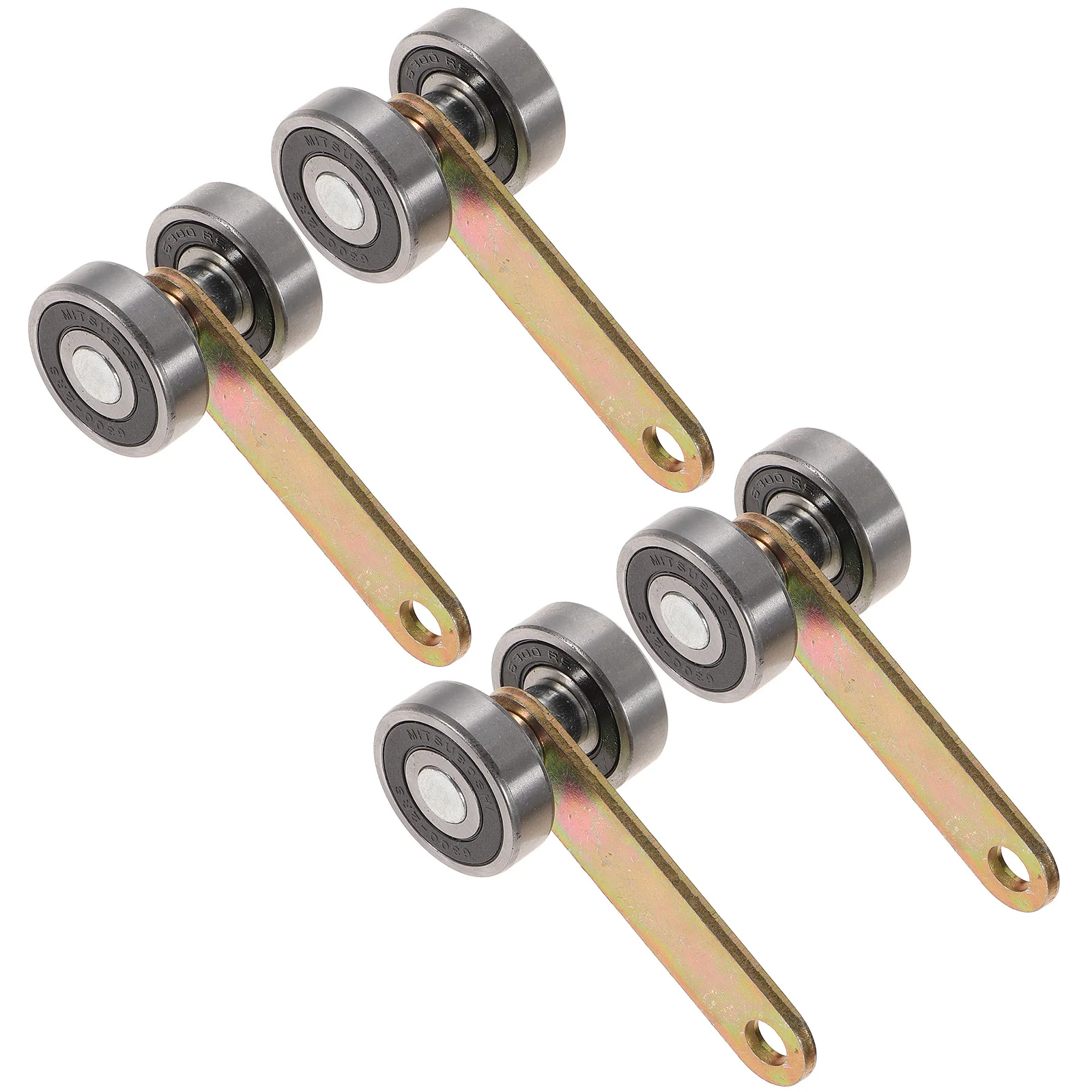 

4 Pcs High Precision Two Bearing Trolley Assembly Galvanized Iron Sliding Door Roller Smooth Noise Free Heavy Duty Strut Channel