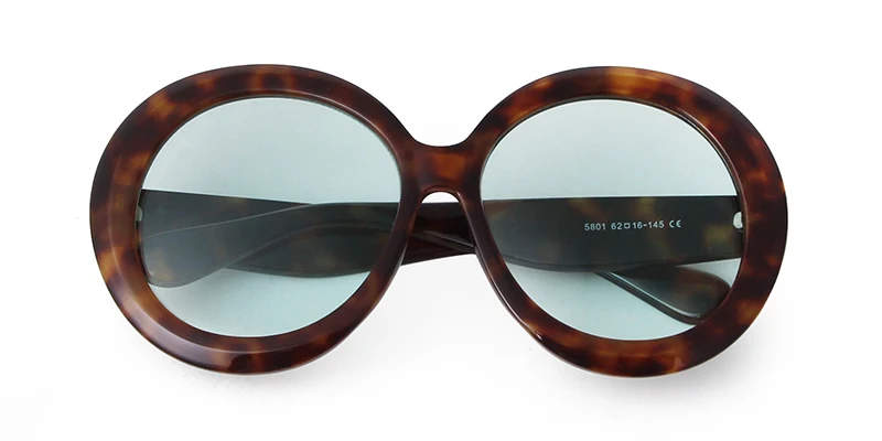 Trendige Runde Damen-Übergroße Sonnenbrille mit Dekorativem Schildpattrahmen, Bunte Herren-Sonnenbrille, Große Brillen, UV400-Schutz – Detail 22