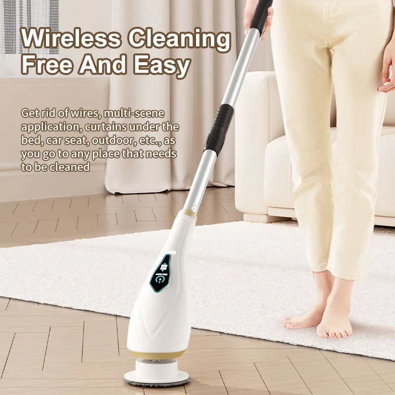 Multi Functional Electric Cleaning Brush Extended Retractable Household Electric Brush Floor Cleanin Bathroom Stove Brush