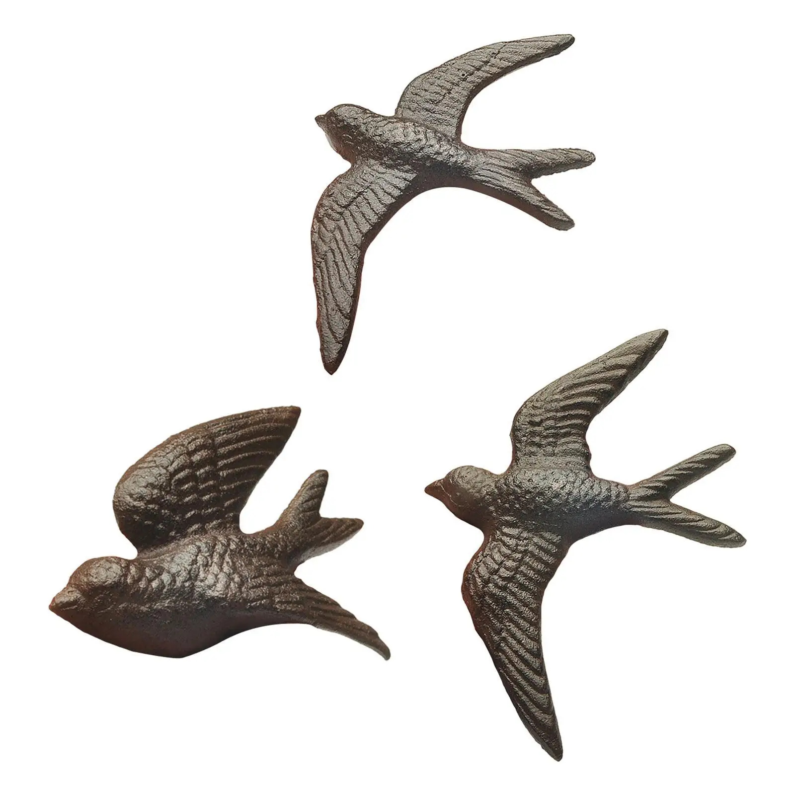 Flying Bird Wall Decor Decorating Black Wall Hanging Crafts Statue Sculpture for Backyard Porch Garden Living Room Farmhouse