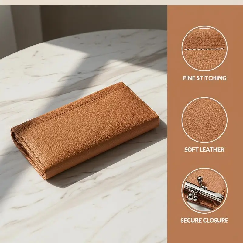 Efficient PU Leather Organizer for Passport Wallet and Documents Travel-Ready Design