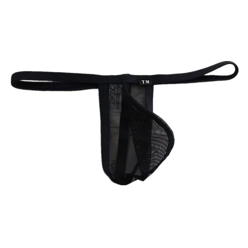 Men's Sheer Mesh G-String Thong Low Waist Large U-Pouch High Elastic Breathable Underwear
