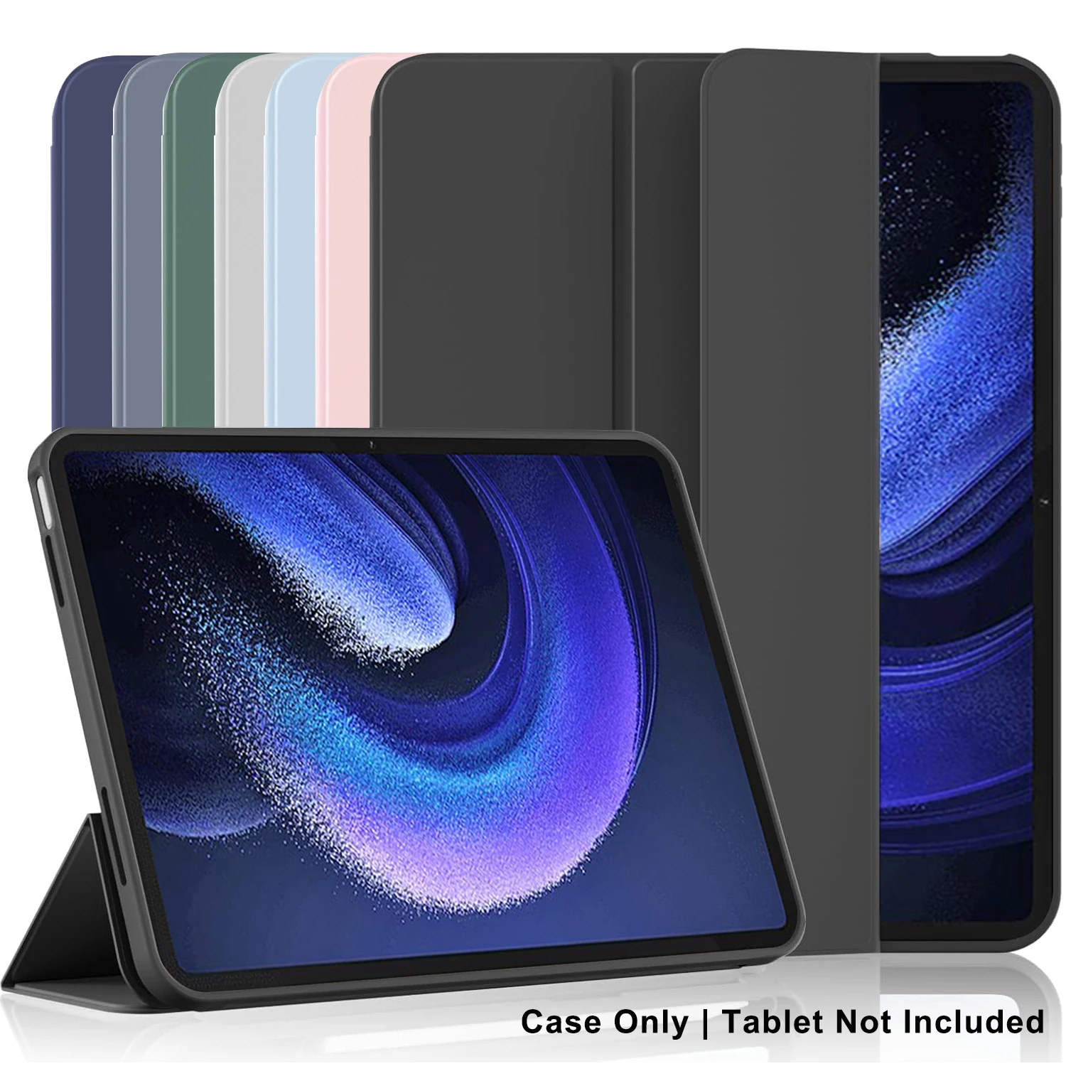 Dreifach faltbare Flip-Hülle für Xiaomi Pad 6/Pad 6 Pro 11 Zoll 2023, magnetischer Ständer, PU-Leder-Schutzhülle & weiche TPU-Rückseite