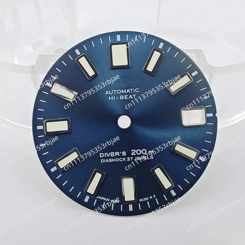 28.5mm Diameter High-quality 62MAS Sun Pattern Gray Dial, Suitable for NH35 Movement C3 Green Luminous Featuring