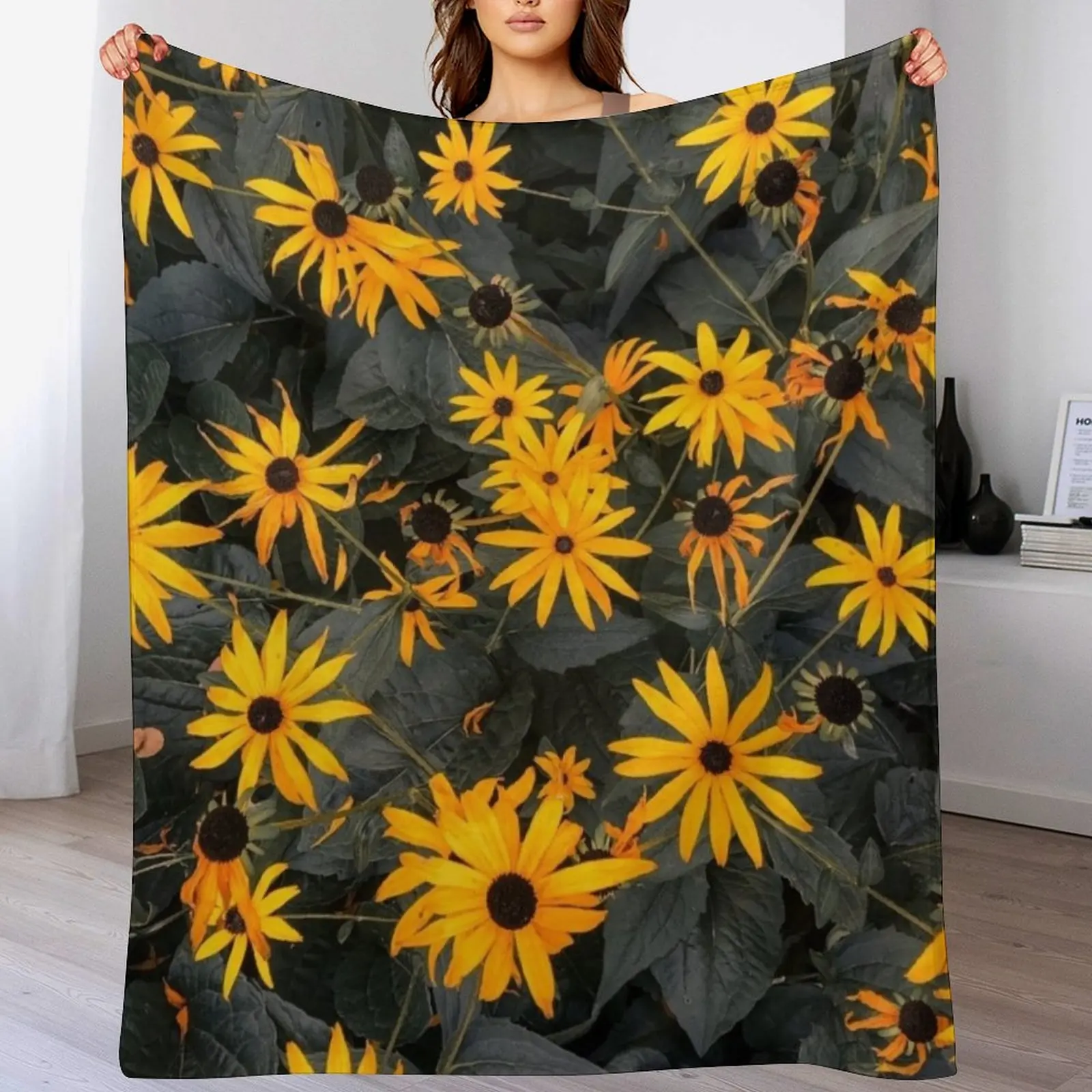 

Black-Eyed Susan Garden Throw Blanket Anti Shedding Soft Fuzzy Blanket for Home
