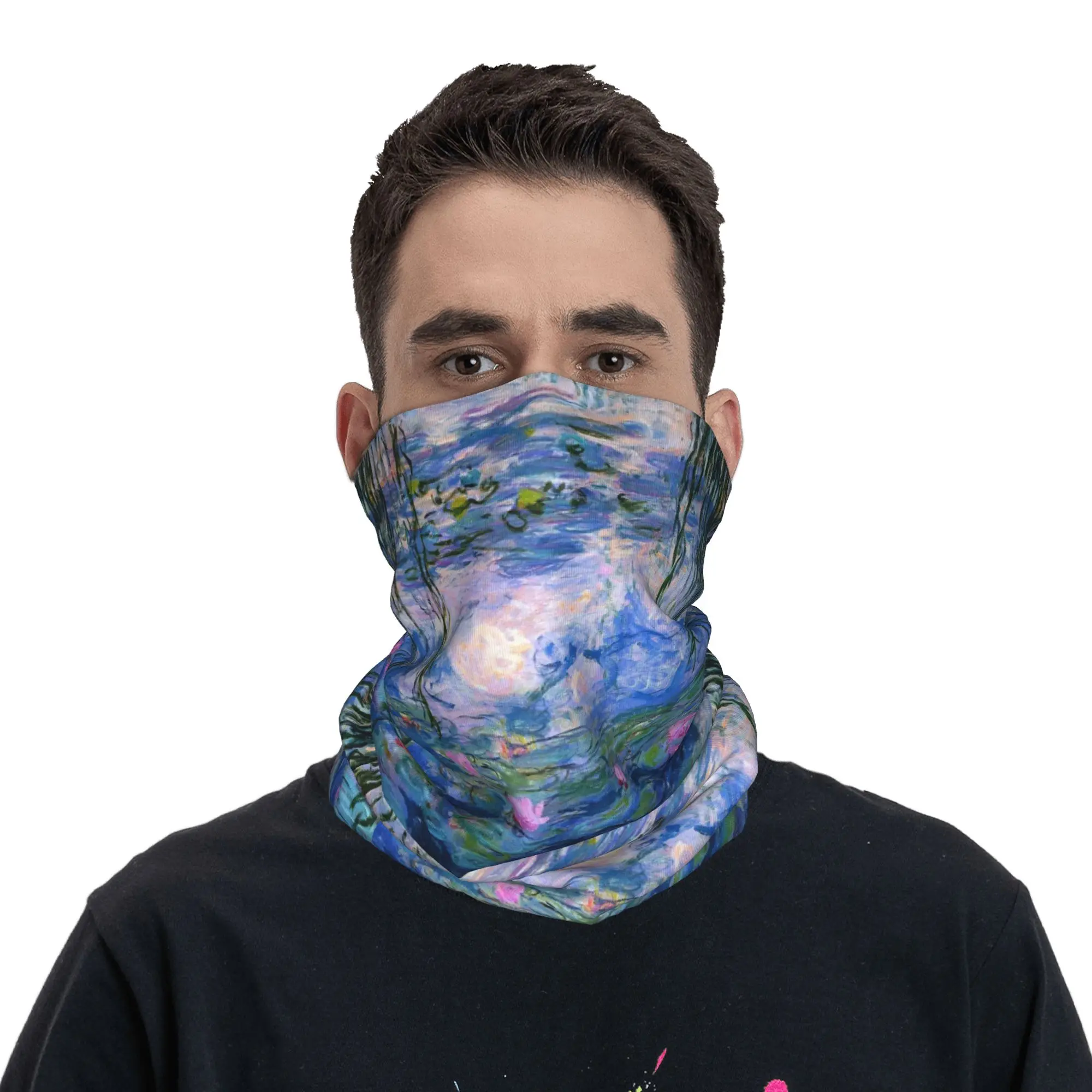 

Claude Monet Water Lilies Fine Art French Painter Bandana Neck Cover Printed Mask Scarf Face Mask Cycling for Men Women Adult