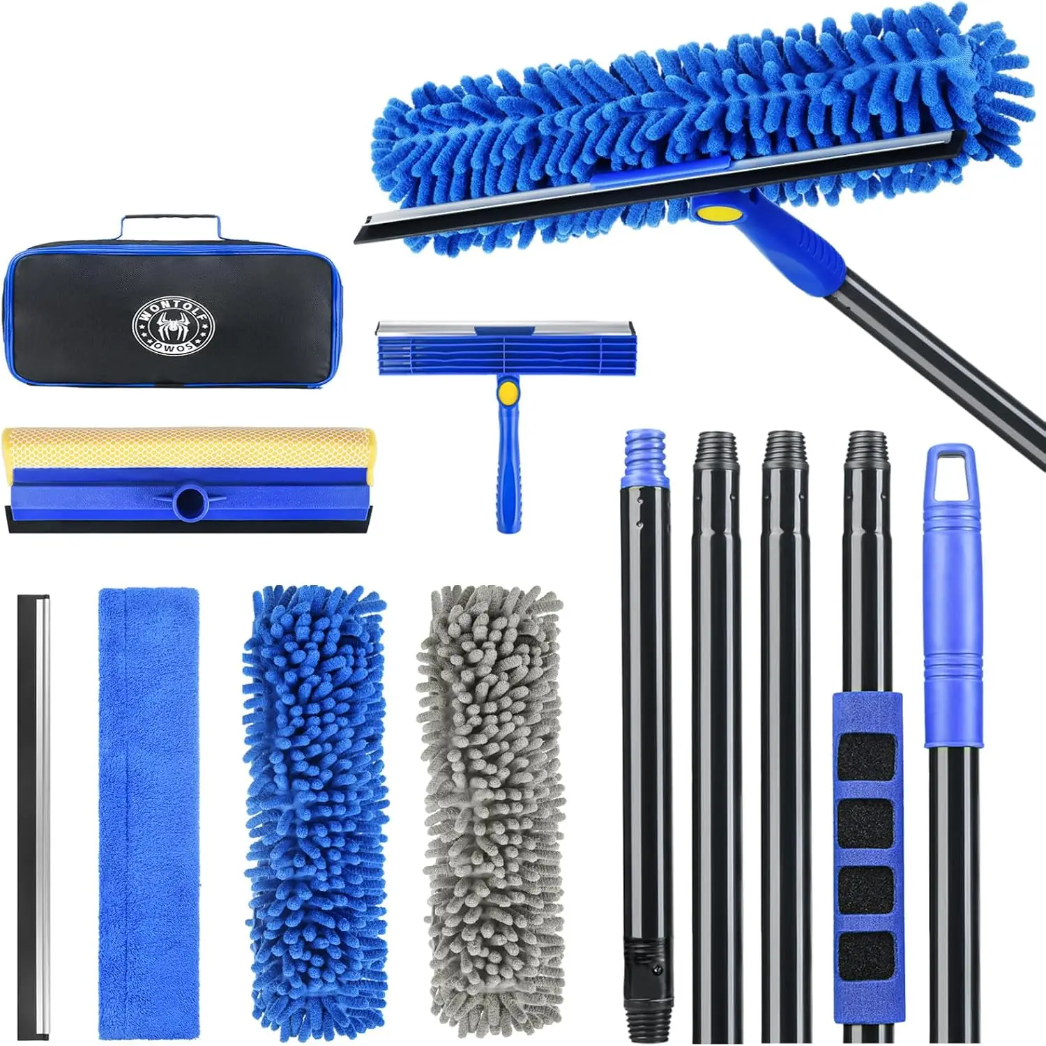 

4-in-1 Squeegee for Window Cleaning Kit with Storage Bag, 79'' Squeegee Window Cleaner Tool with Extension Pole, Rotatable Windo