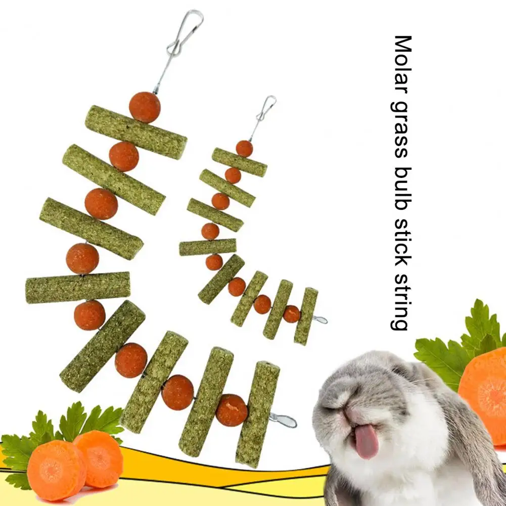 Rabbit Molar Stick Bite Resistant Natural Grass Teeth Grinding Ball Branch Chinchilla Guinea Pig Bunny Toy for Small Animals