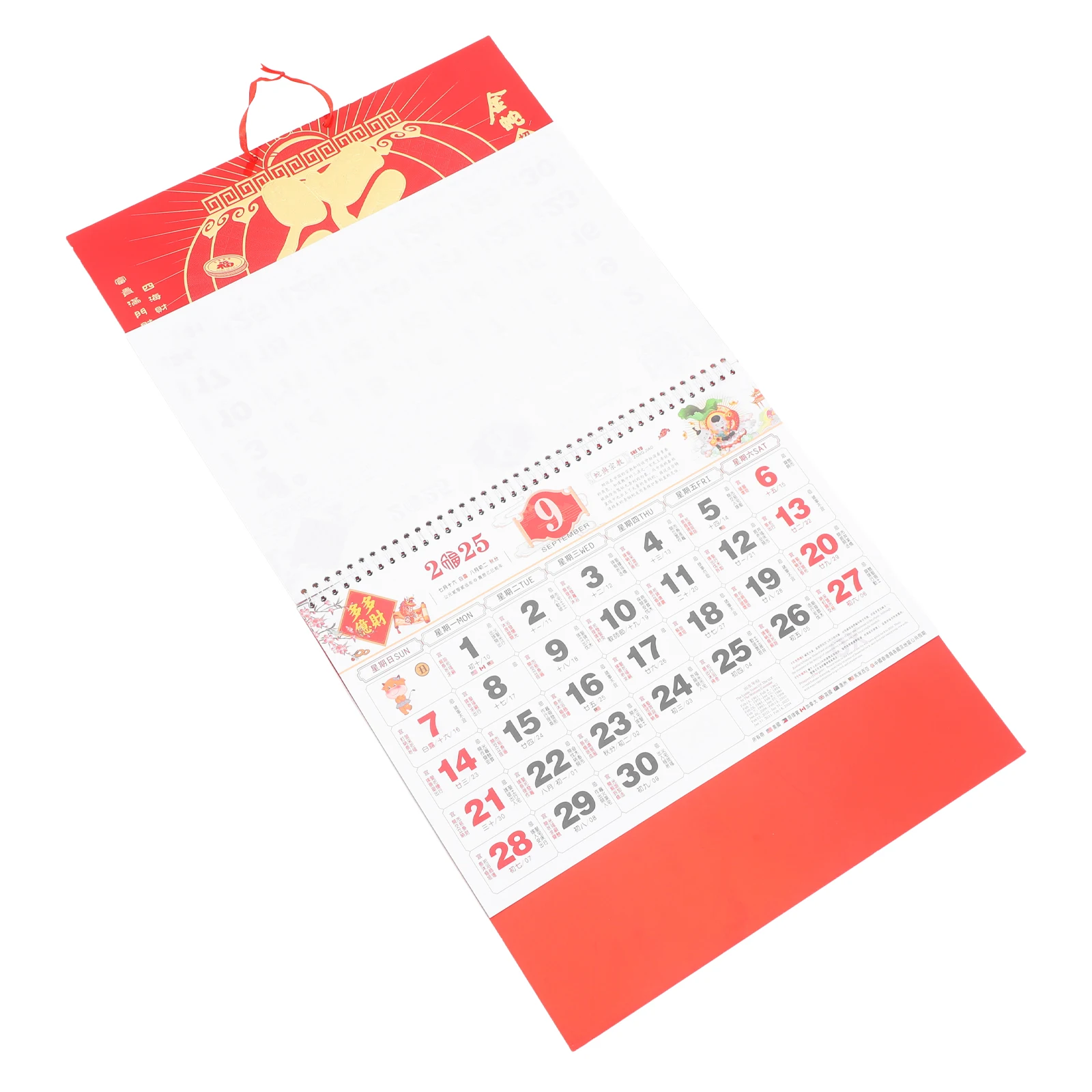 

1pc Zodiac Wall 2025 Snake Year Lunar Monthly Large Wall Hanging Calendar Paper Traditional Family Office New Year Style