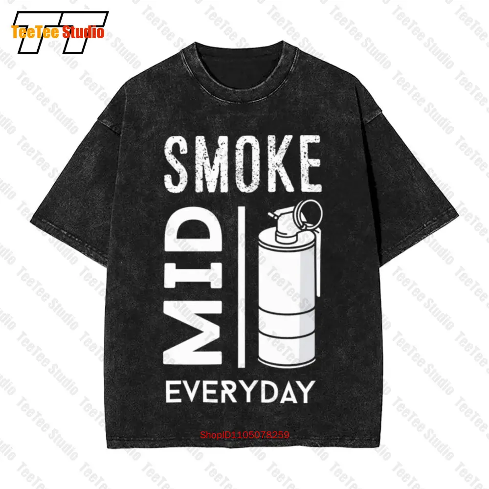 تي شيرت Cs Go Gaming Smoke Mid Everyday Counter Strike Vintage كبير الحجم OG9O