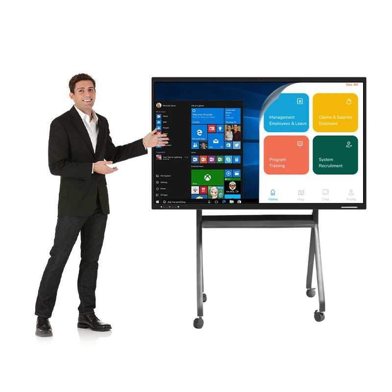 

65 57 86 100 110 Inch Large Touch Screen Panel 4K Lcd Display Portable Smart Interactive Board for Meeting