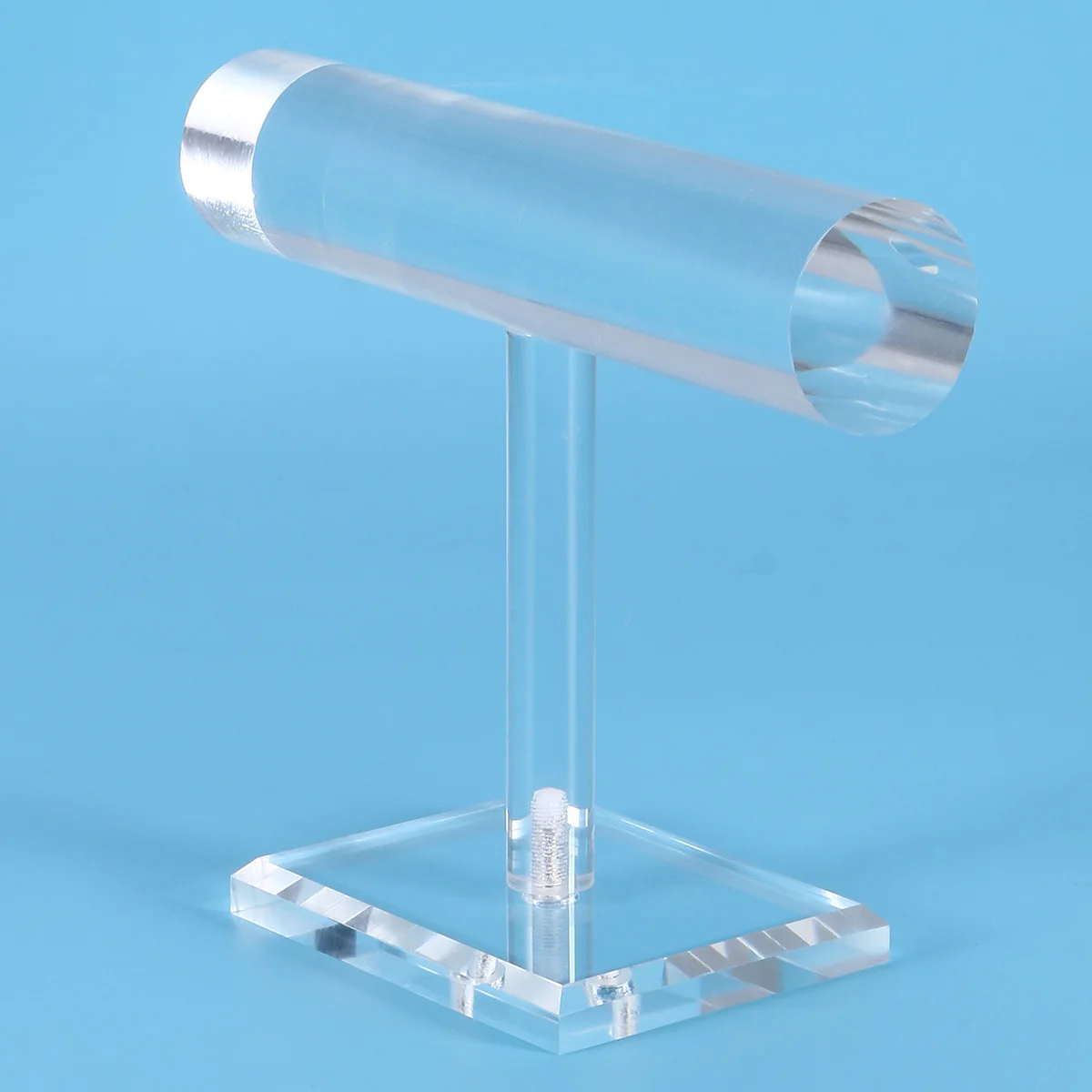

Clear Solid Acrylic Jewelry Display Stand 13Cm Height 18Cm Width T-Bar Single Layer Holder for Bracelets Watches Necklaces