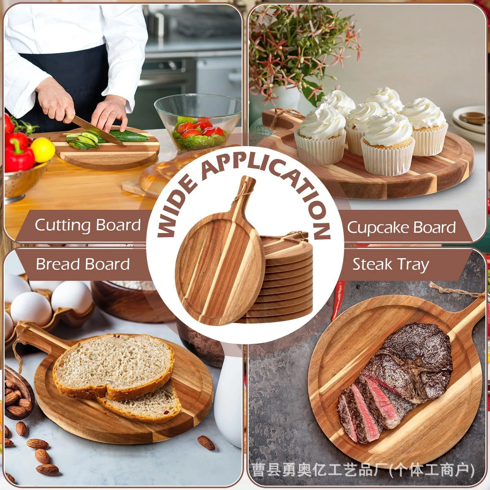 Wooden Simple Kitchen Cutting Board Restaurant Fruit Steak Chip Board Wooden Wall-Mountable Bread Tray Tray
