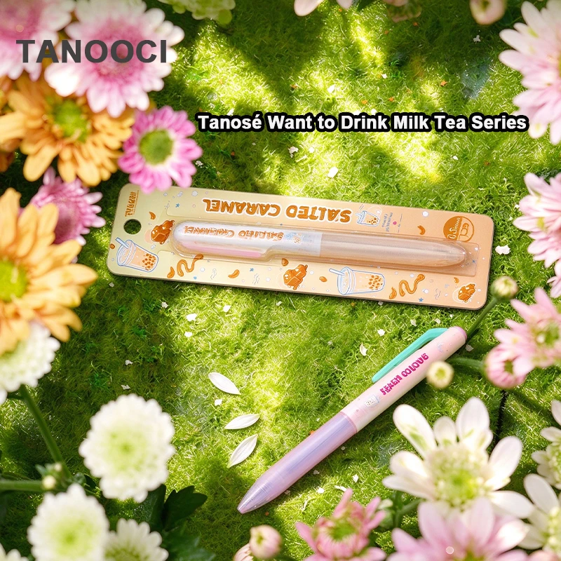 TANOOCI 0.5mm Gel Pen Imported Smooth Ink with Milk Tea Aroma SidePress Soft Anti-Slip Grip for Long Study Sessions & Exam Prep