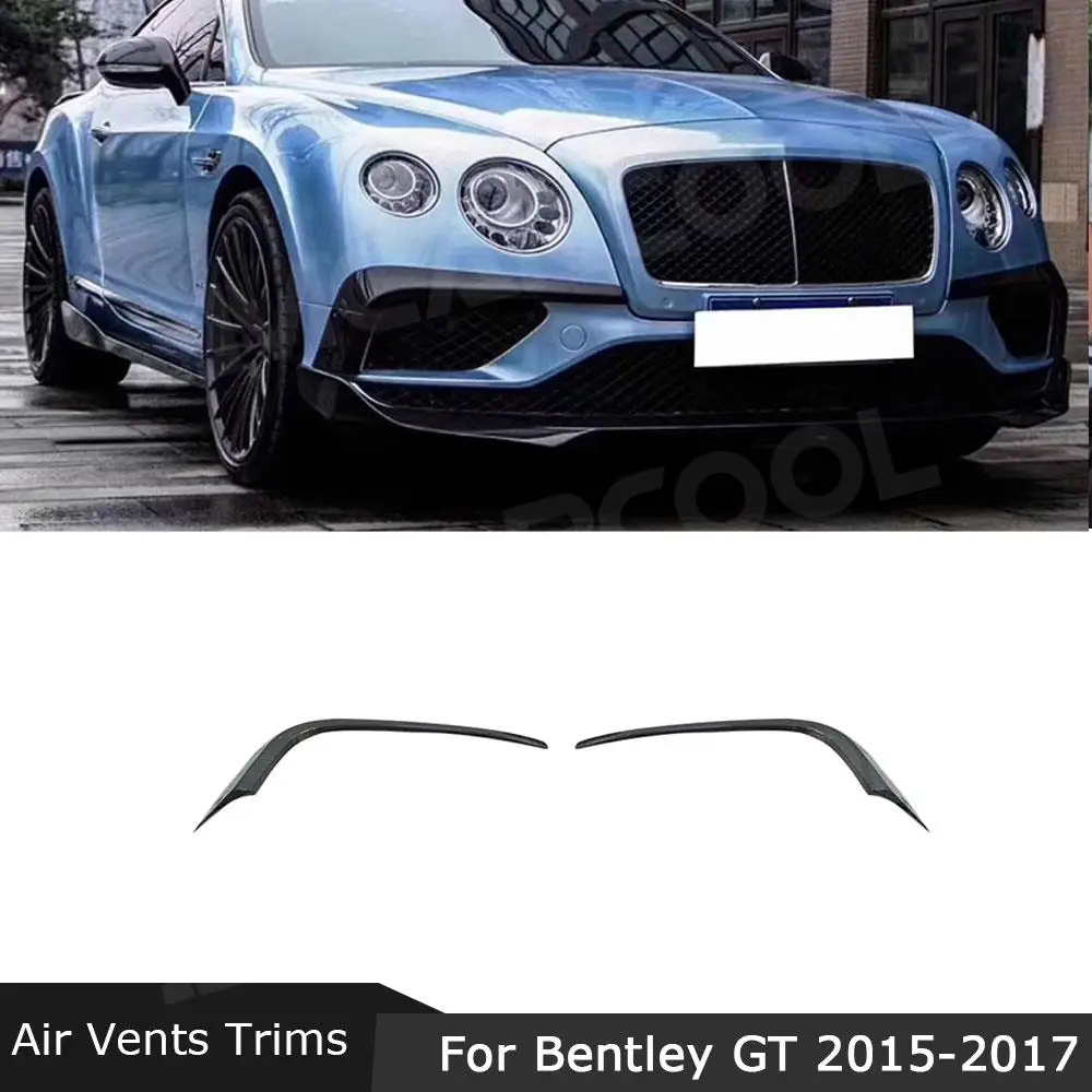 

Front Fog Light Cover Trims Air Vents Decoration for Bentley Continental 2015 2016 2017 ST Style Carbon Fiber