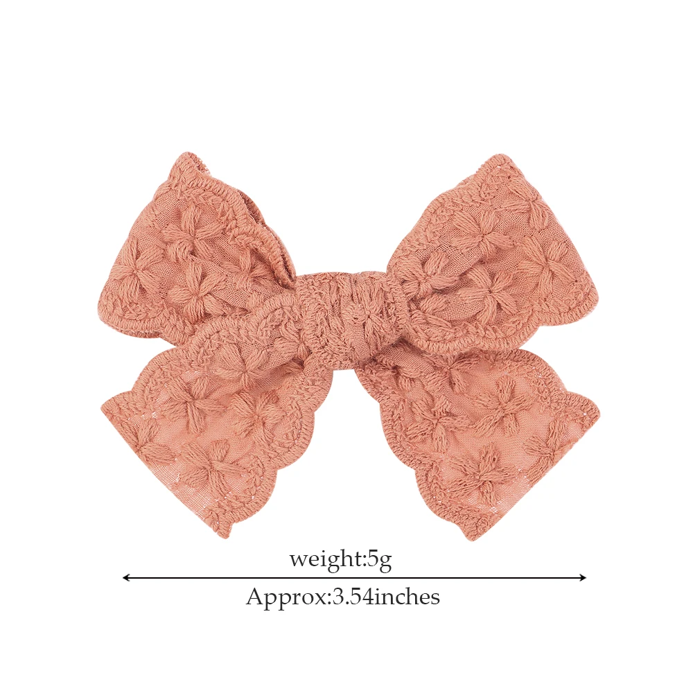 1 stücke Stickerei Bowknot sichere Haars pangen für Mädchen Boutique Bögen Haarnadeln niedlichen Haars pangen Kopf bedeckung Kinder Baby Haarschmuck