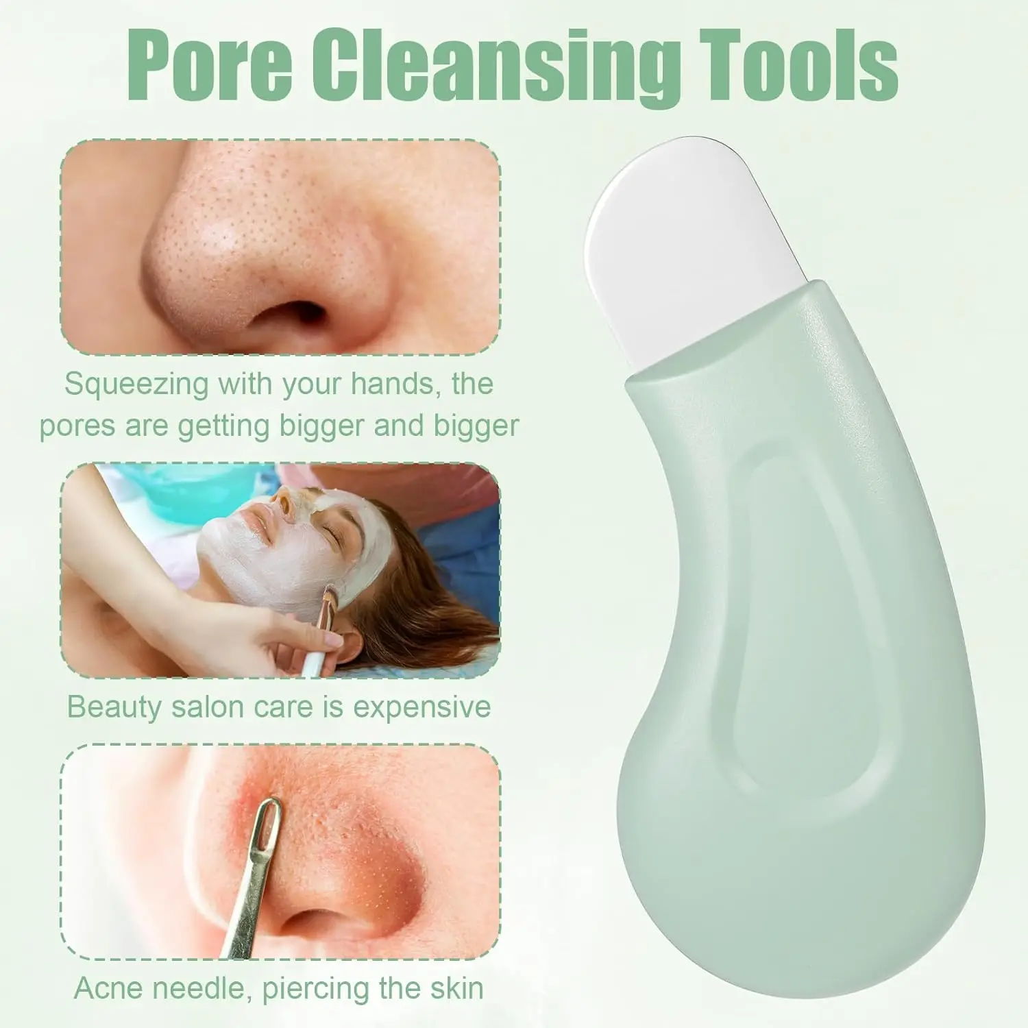 قطعة واحدة من أدوات إزالة الرؤوس السوداء، مزيل الرؤوس السوداء من السيليكون للأنف، مزيل الرؤوس السوداء باللونين الأخضر والوردي، مكشطة الوجه، تنظيف عميق M #3