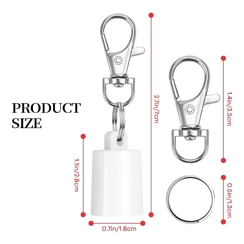 4 PCS Laneige Lip Glowy Balm Replacement Cap, Red White Lip Balm Tube Lid With Keychain For Laneige Lip Glowy Balm Portable view 4