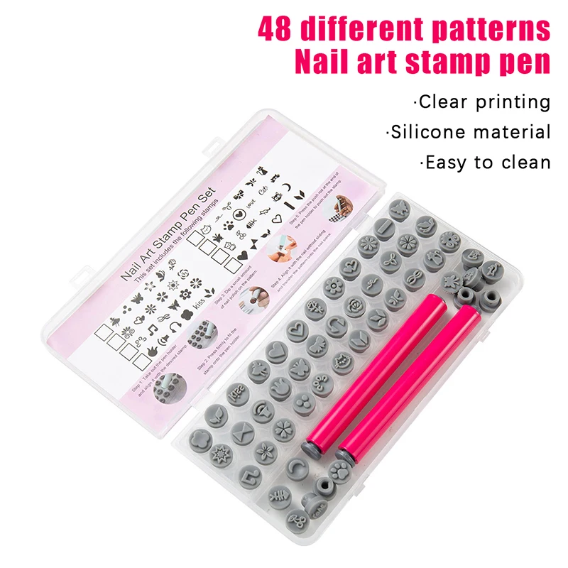 

12/36PCS Nail Art Stamp Pen Set DIY Design Nail Handicraft Graffiti Flower Nail Stamper Nail Art Dotting Tools Simple Design