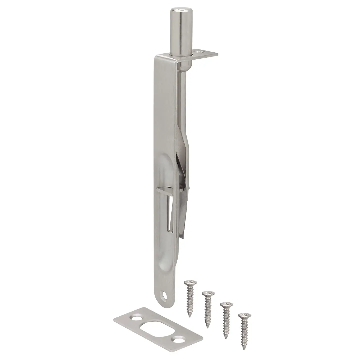 

Heavy Duty 6-Inch Solid Brass Flush Bolt, Satin Nickel