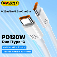 NNBILI New 120W 10A Fast Charger PD USB C To Type C 0.25m/1m/1.5m/2m/3m Cable High-speed Data Transfer Wire Cord For Samsung Mi