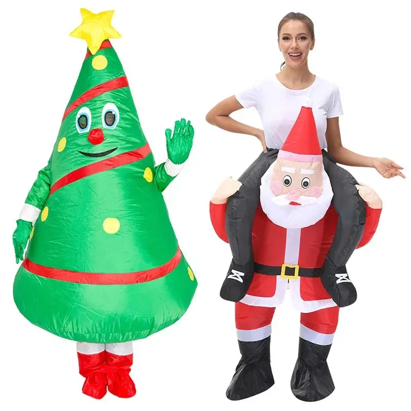 2025 New Adult Halloween Inflatable Mascot Costume Santa Claus Snowman Elk for Christmas Carnival Party X156