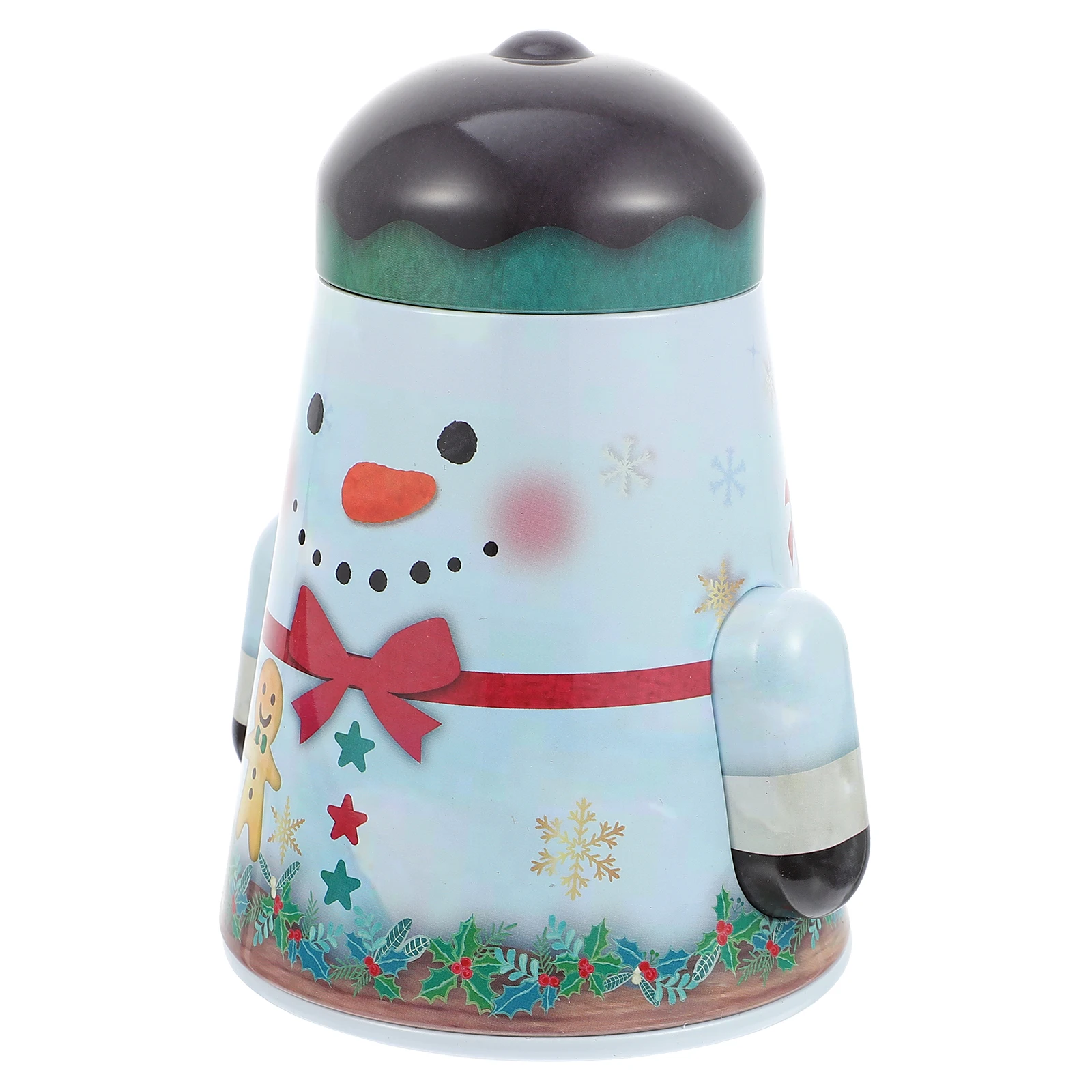 

1pc Christmas Snowman Gift Box Storage Decorative Packaging Boxes Iron Material Candy Biscuit Container Holiday Present Ideas