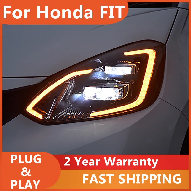 For HONDA FIT GR9 Head Lamp 2020-2022 Car Accessory Fog Lights Day Running Light DRL H7 LED Bi Xenon Bulb JAZZ Headlights