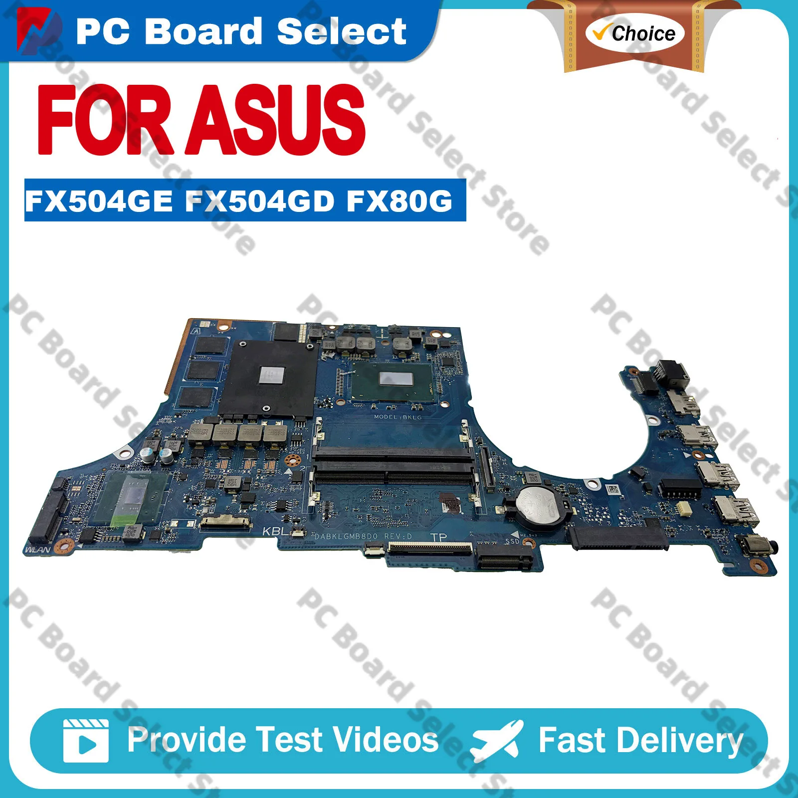 FX504G FX504GD Laptop Motherboard For ASUS TUF Gaming FX504GD ZX80G FX504GE FX80G Mainboard With I5 I7 I9 CPU 100% Tests OK Stk