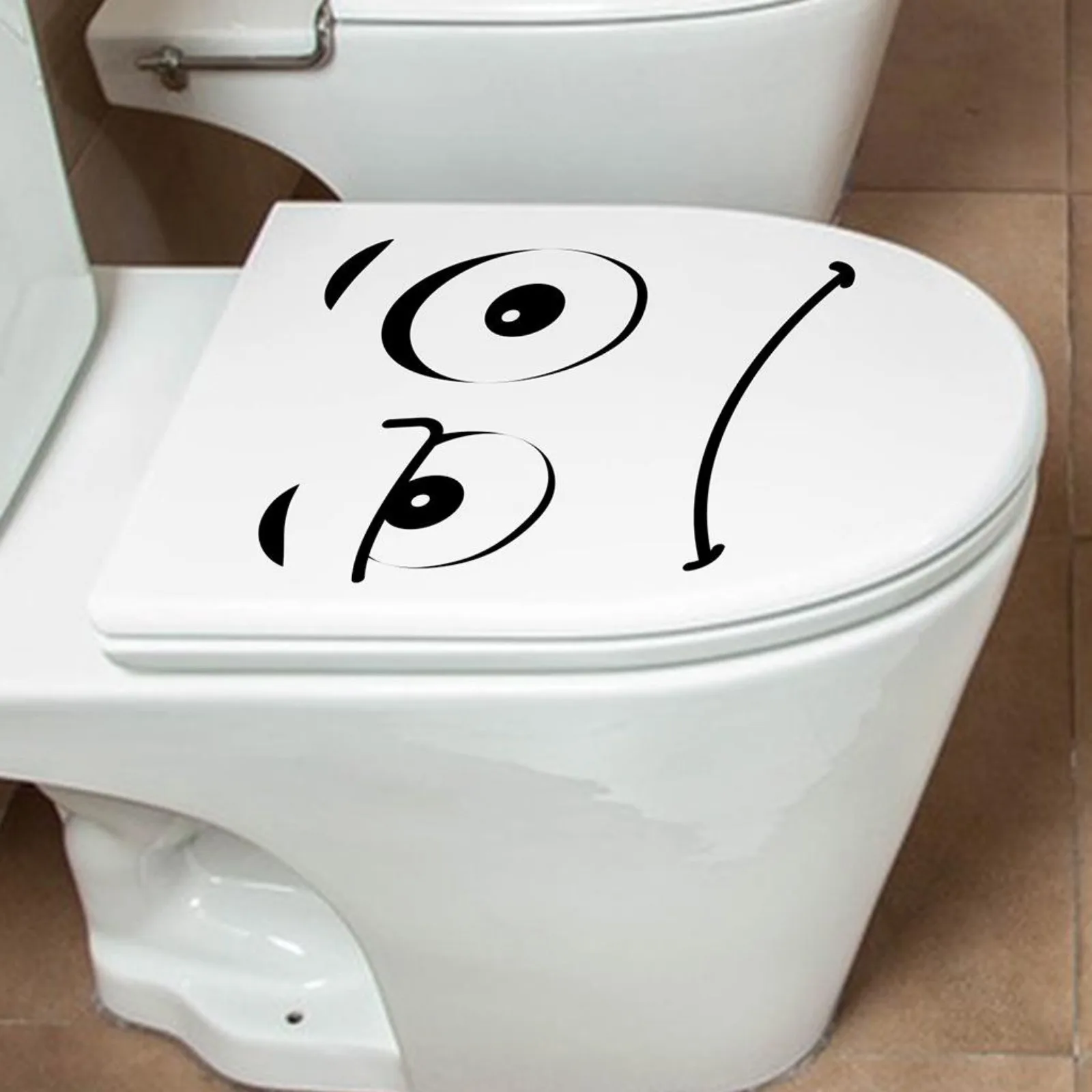 Washroom Room WC Toilet Seat Stickers Put ME Down Monster Smiley Face Wall Art Decal Sticker Funny Kids Potty Training view 3