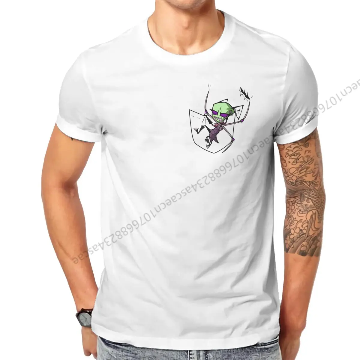 Invader Zim Tak In My Pocket T Shirt Men Tees Summer Clothing Cotton O-Neck TShirt