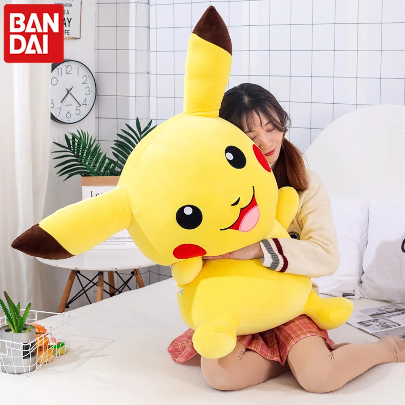 Almohada de Pikachu Kawaii de Pokémon para niños, súper suave muñeco de peluche de gran tamaño, almohada para dormir, regalo de cumpleaños