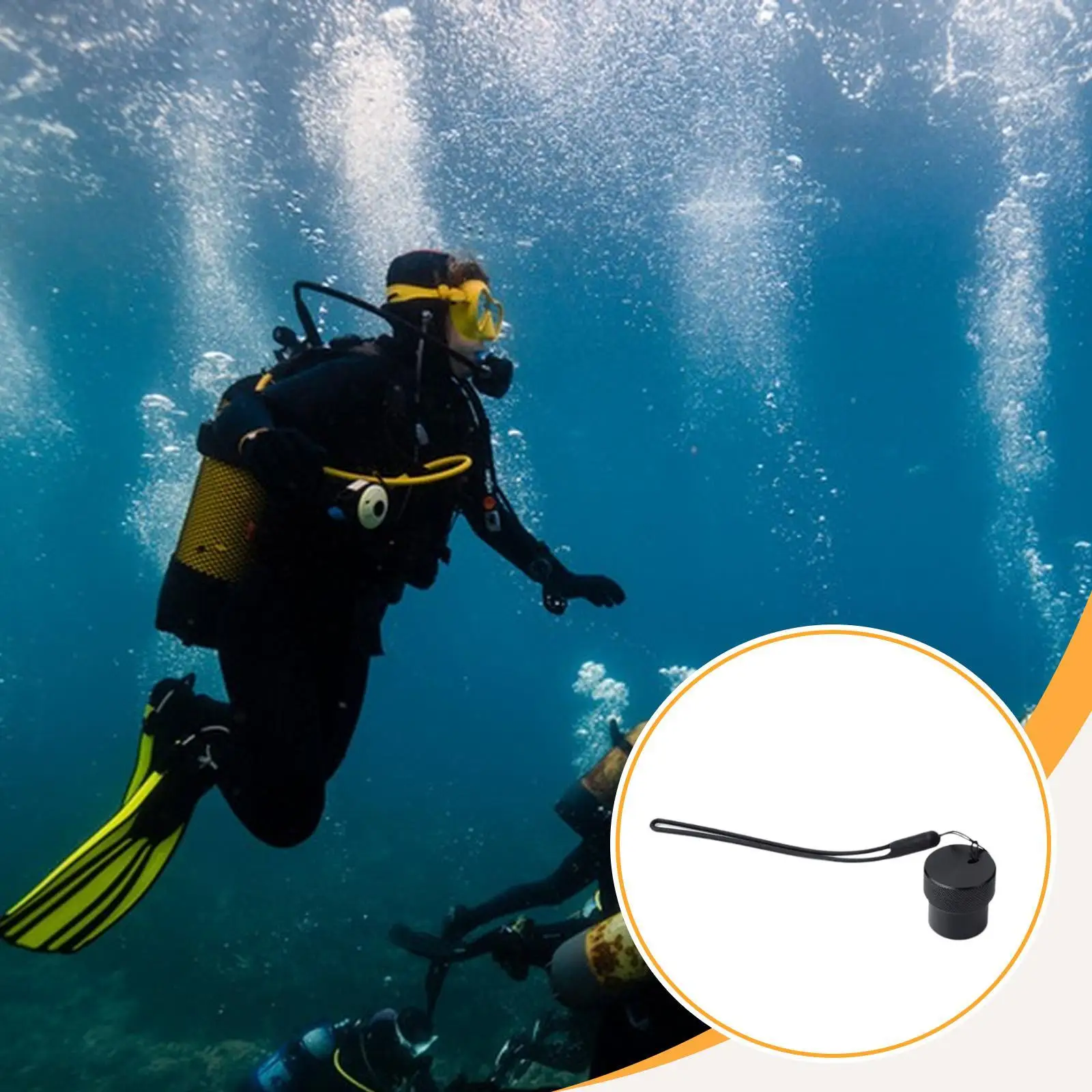 

Outdoor Scuba Diving Dust Cap Replacement Silicone Rope Protective Plug for First Stage Regulator Accessories