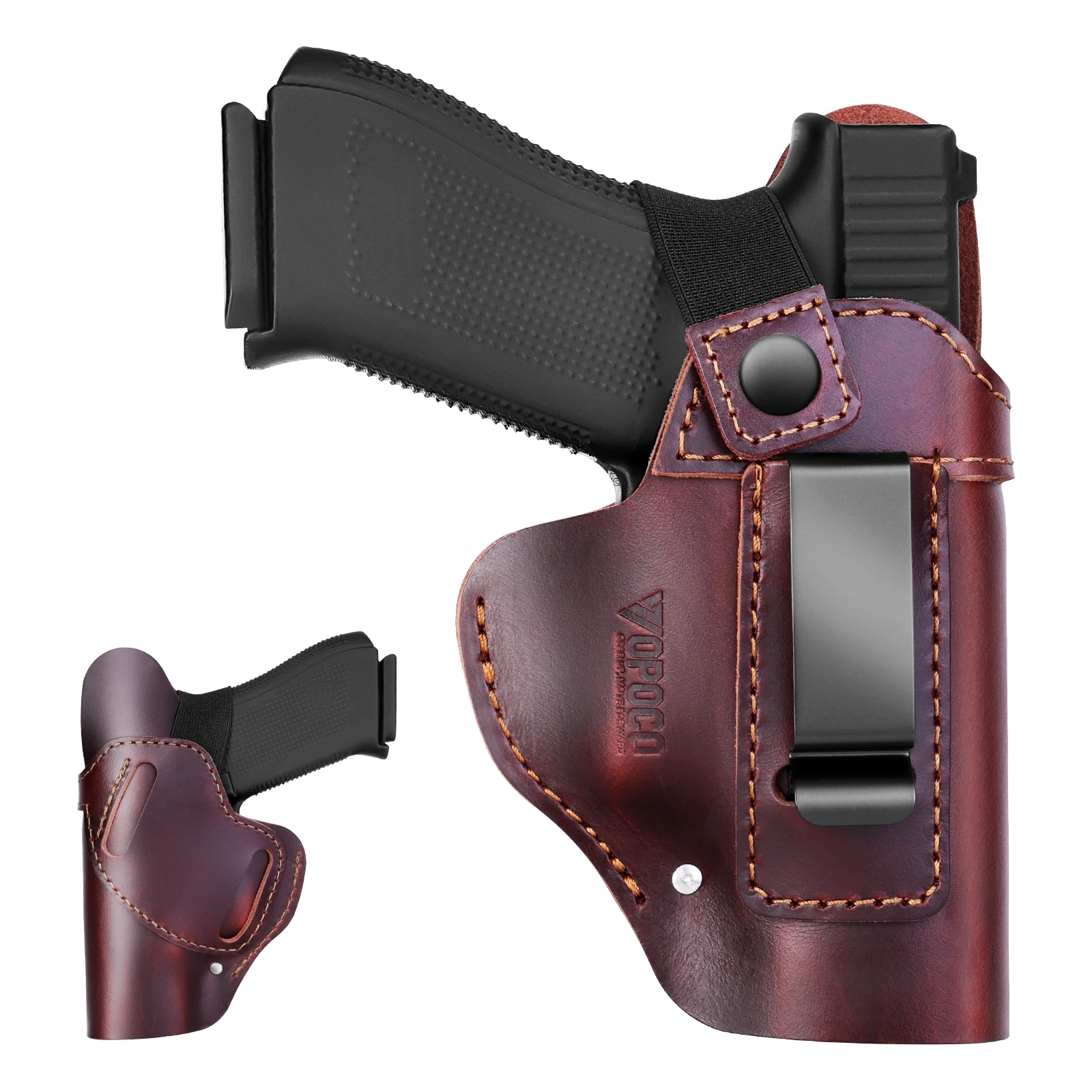 Funda de Pistola Oculta IWB de Cuero Genuino Compatible con Pistolas Glock 17 19 Sig Sauer Taurus Beretta Springfield H&K Ruger Walther