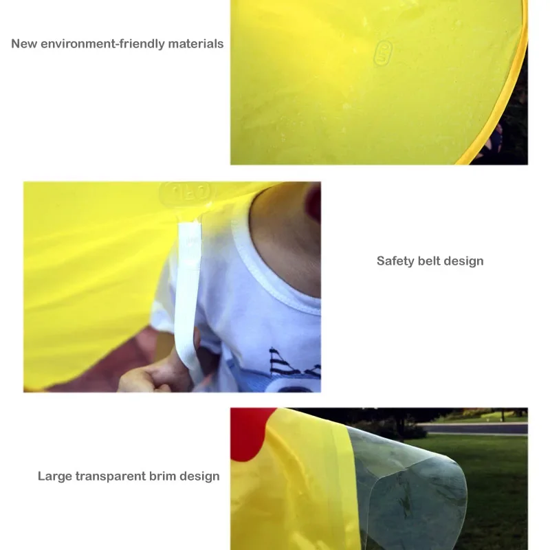 Cute Kids Raincoat Cartoon Duck Children Rain Poncho UFO Shape Kids Rain Coat Outdoor Boy Girl Rain Jacket Windbreaker Umbrella