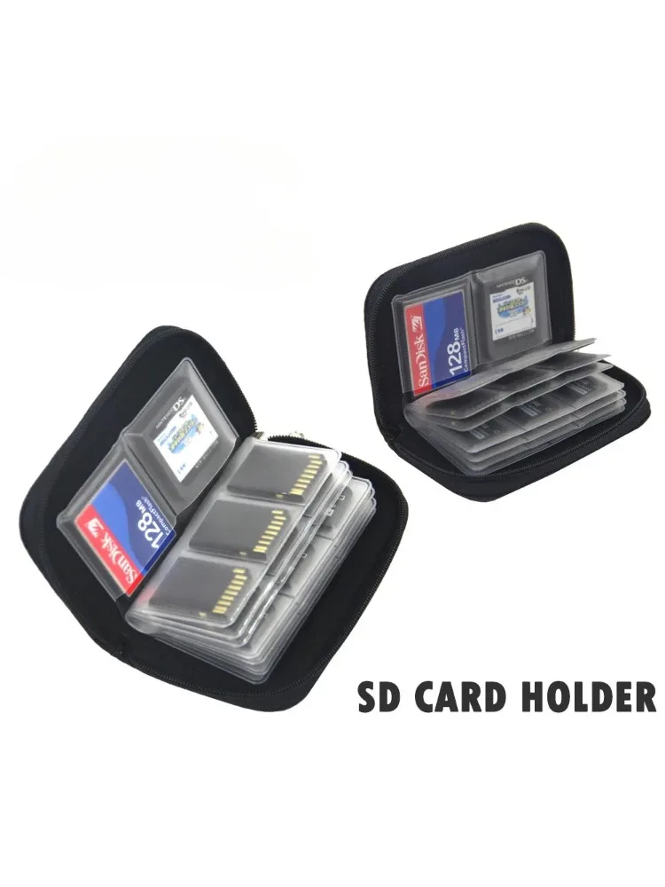 Sac de rangement pour carte mémoire, étui de transport, portefeuille à 22 emplacements pour CF/SD/Micro SD/SDHC/MS/DS, accessoires de jeu, boîte pour carte mémoire
