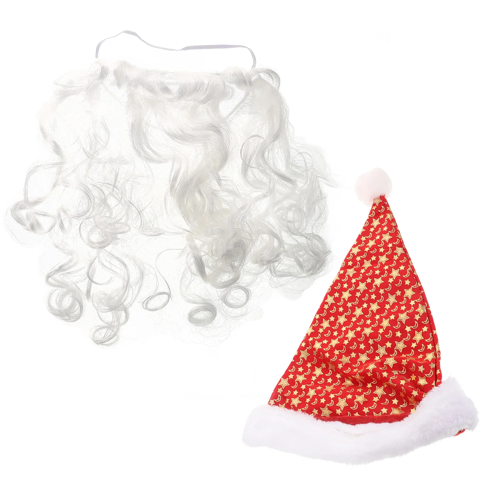 

Christmas Party Decorations Santa Claus Beard Kit Dress Up Accessories Cosplay Props Kits Set Supplies Cotton Hat Elder