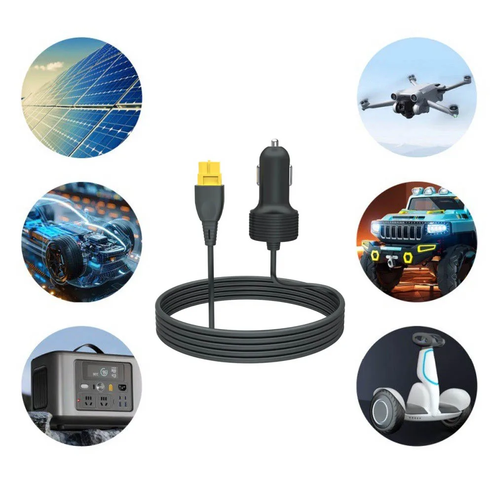 For XT60 Interface Power Cable for Car Use DC12 24V Input Compatible with Portable Power Supplies and Vehicle Power For Devices